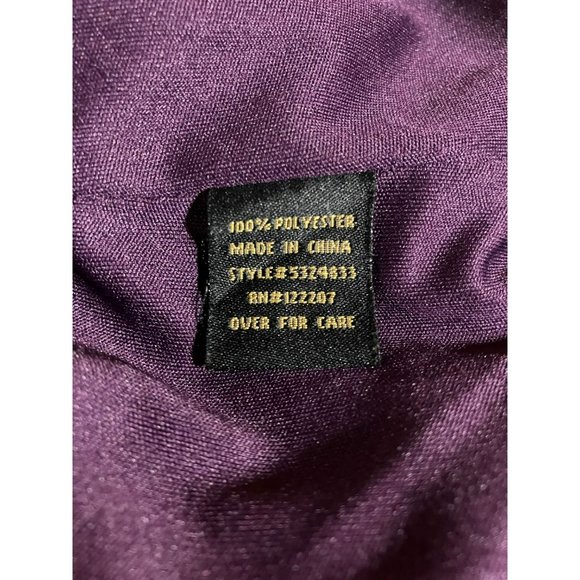 Essentials by ABS Aubergine Dress Ruffle and Bead Detail on Neckline - Picture 7 of 7